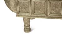 A South-East Asian Pressed Metal Bench with Elephant Form Ends — 20th Century