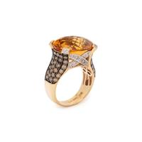 LE VIAN, CITRINE, DIAMOND AND COLORED DIAMOND RING