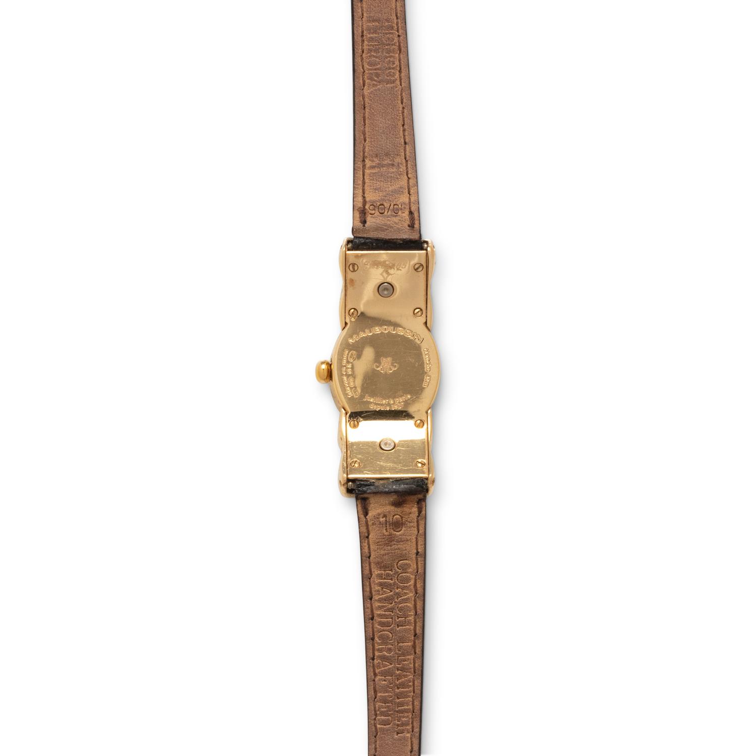 MAUBOUSSIN, 18K YELLOW GOLD, DIAMOND AND RUBY 'HARLEQUIN' WATCH