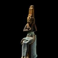 Three Egyptian Faience Isis Fragments and a Djed Pillar