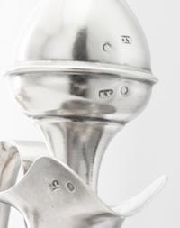 A Russian Silver Liquor Service, Mark of Ivan Khlebnikov, Moscow, Early 20th Century, comprising a ewer, underplate and six cordials, e