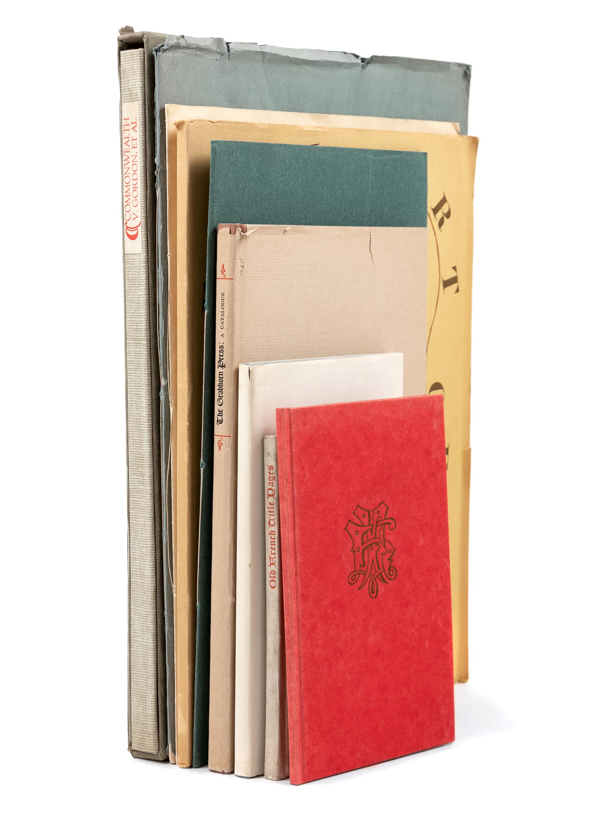 [GRABHORN PRINTING]. A group of 9 Books about Books, comprising: