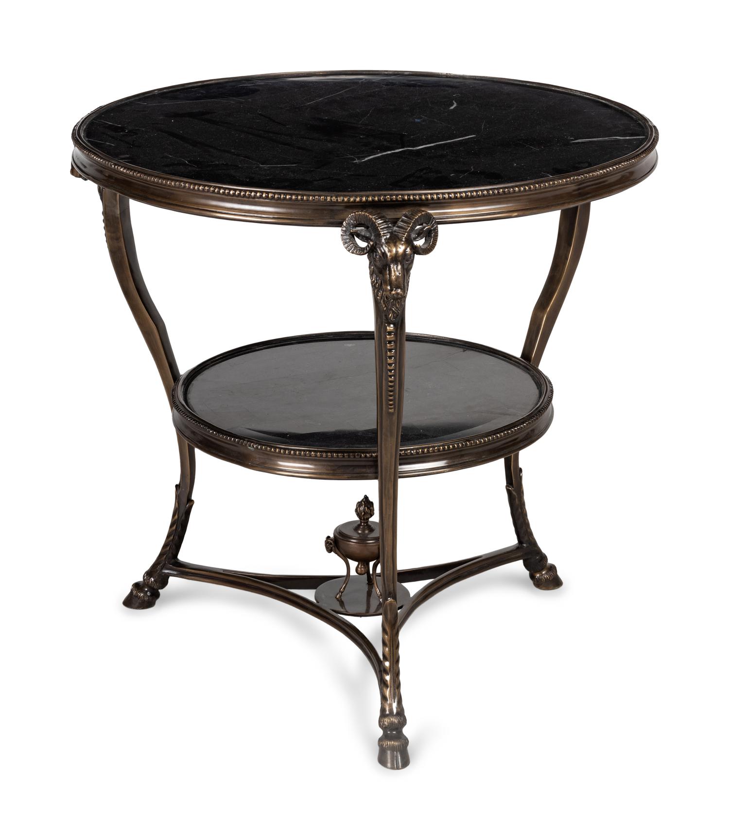A Neoclassical Style Bronze and Marble Guéridon