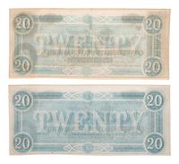[CIVIL WAR] -- [CURRENCY]. A group of 21 Confederate notes, comprising: