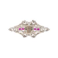ART DECO, DIAMOND AND RUBY CONVERTIBLE DRESS CLIPS