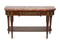 A Louis XVI Style Marble Top and Gilt Bronze Mounted Console Table — EARLY 20TH CENTURY