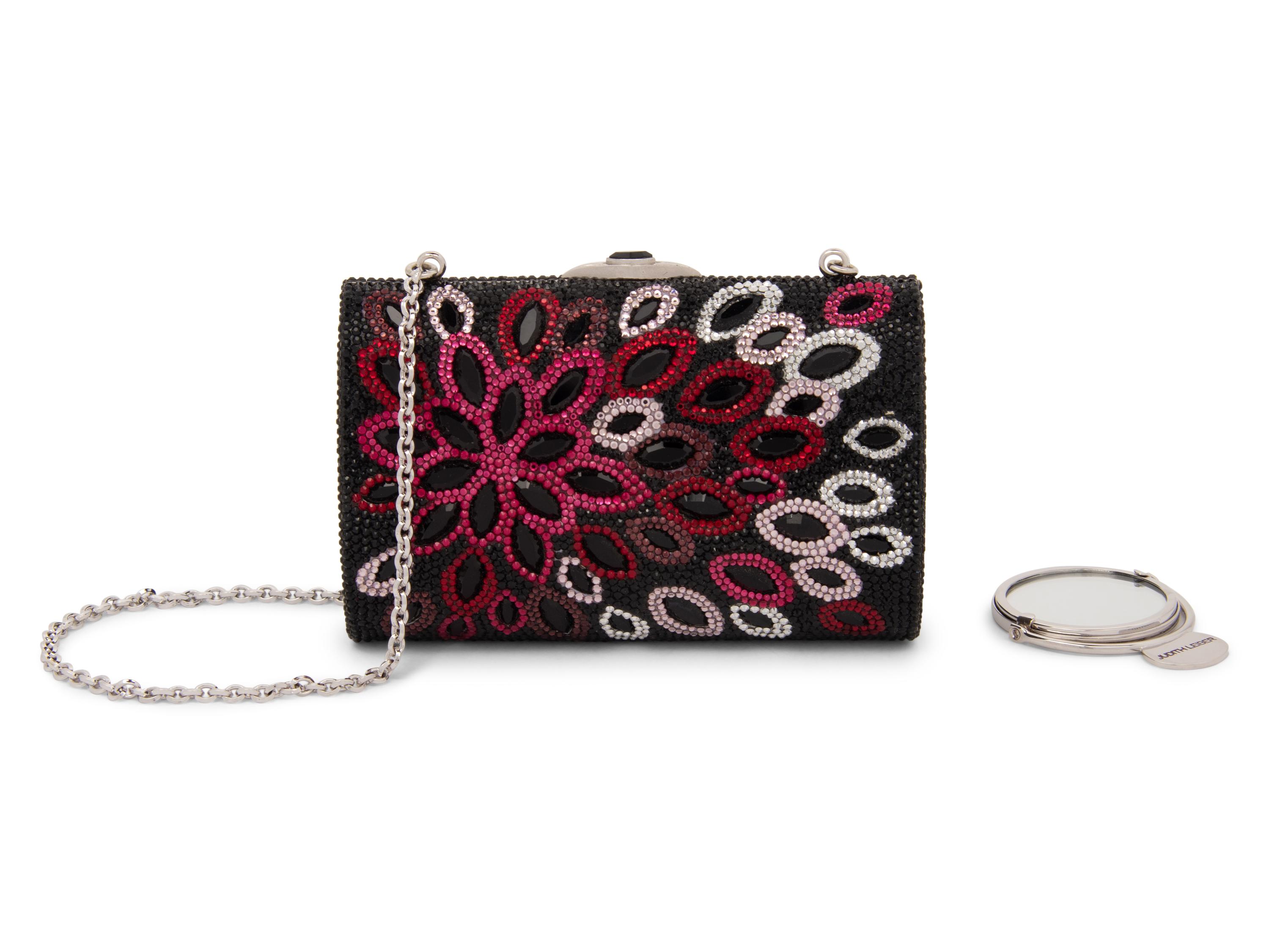 Judith Leiber Pink Flower Minaudière Clutch