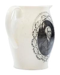A Rare Liverpool Transfer-Printed Creamware 'Thomas Jefferson' Pitcher