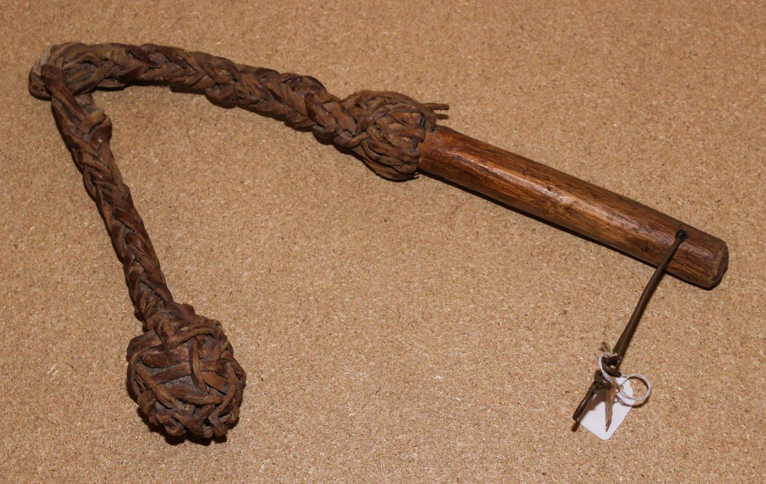 A Leather Elephant Whip Length 27 inches.