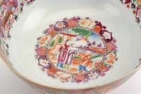 Two Chinese Mandarin Palette Porcelain Bowls Diameter 11 1/2 inches.