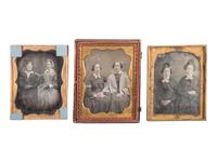 [EARLY PHOTOGRAPHY]. A group of 15 daguerreotype portraits of pairs of women, including: