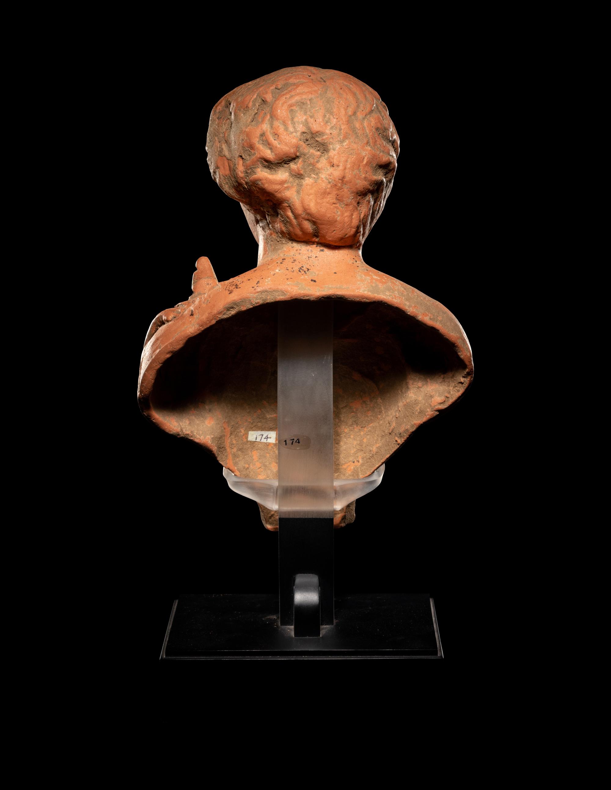 A Graeco-Roman Terra Cotta Bust, Possibly Depicting Antonius of Argos