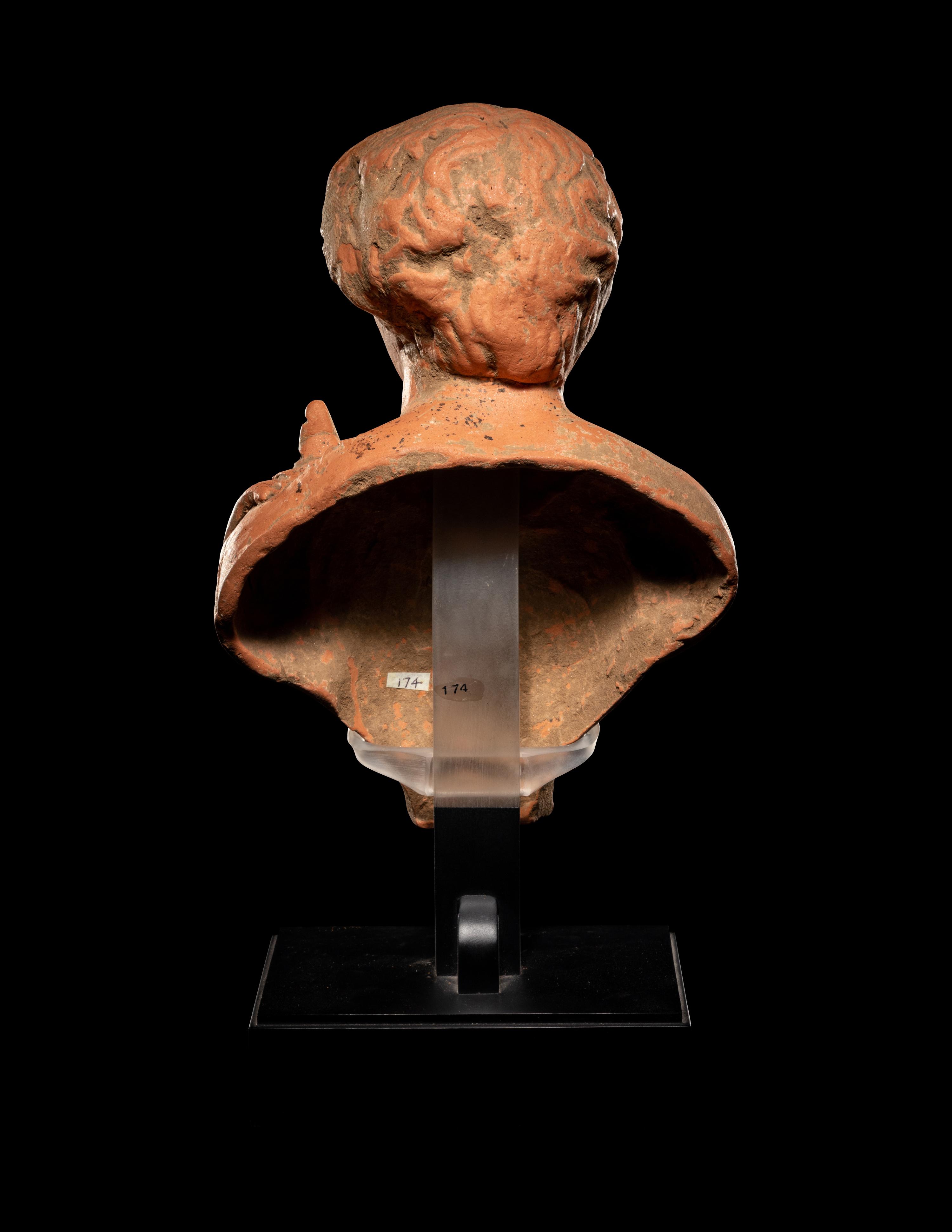 A Graeco-Roman Terra Cotta Bust, Possibly Depicting Antonius of Argos