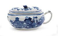 A Chinese Export Porcelain Bourdaloue Width 10 inches.