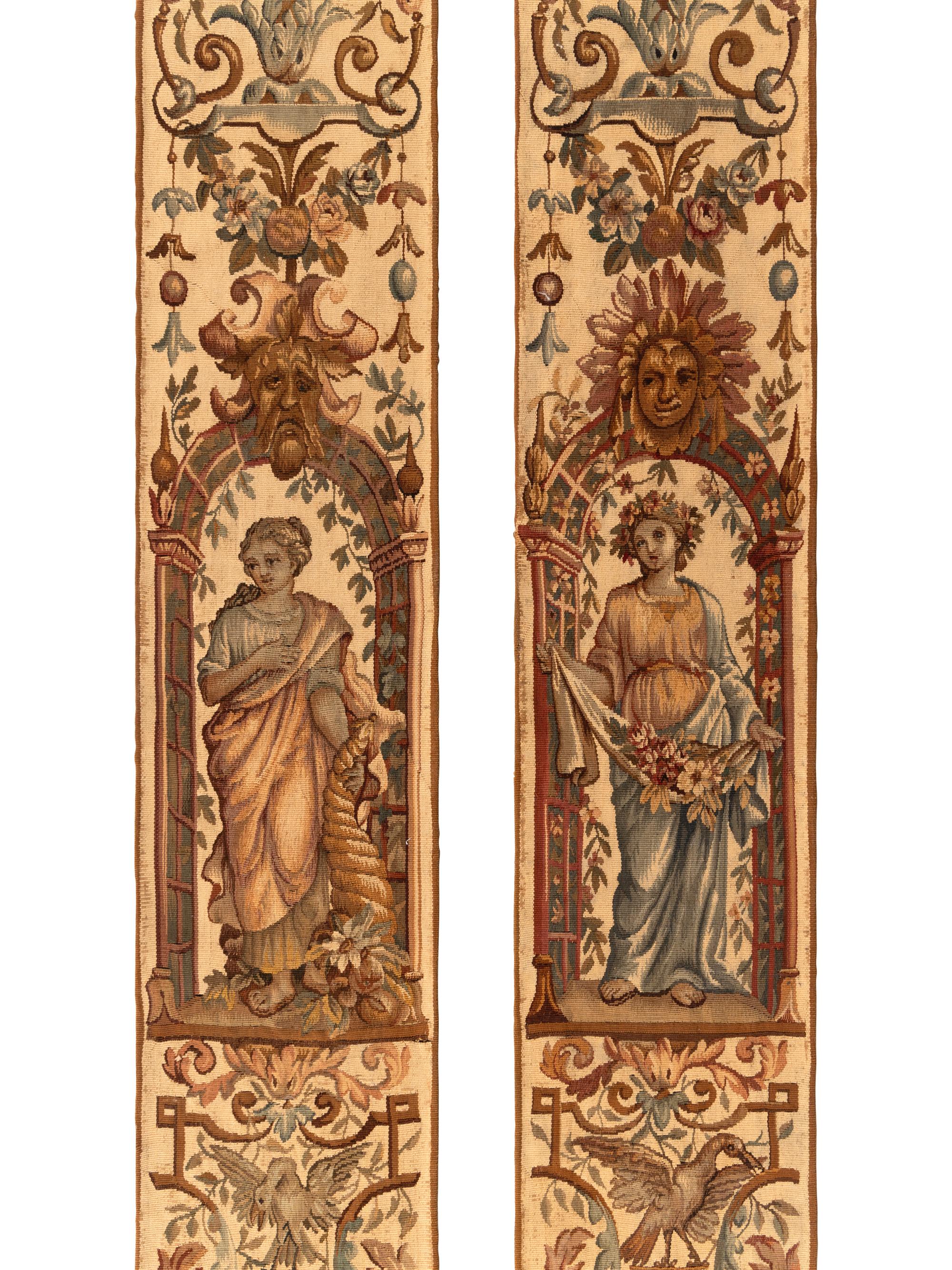 A Pair of Aubusson Tapestry Border Panels