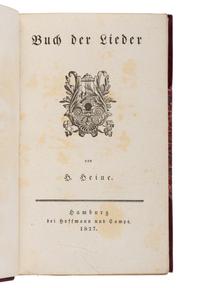 HEINE, Heinrich (1797-1856). Buch der Lieder . Hamburg: Hoffmann und Campe, 1827.