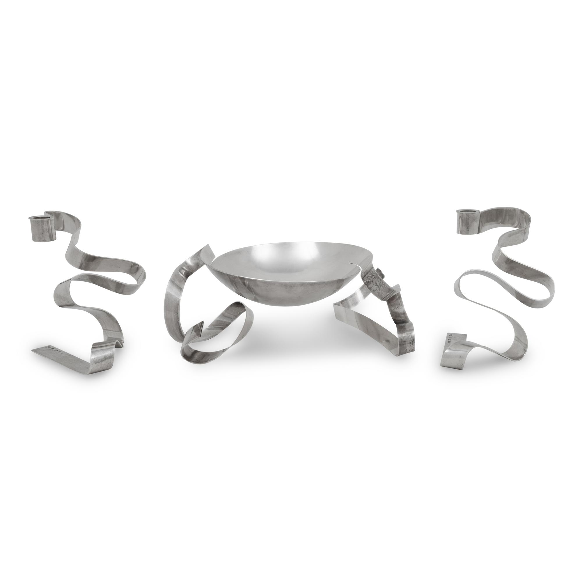 An English Silver Modernist Table Garniture