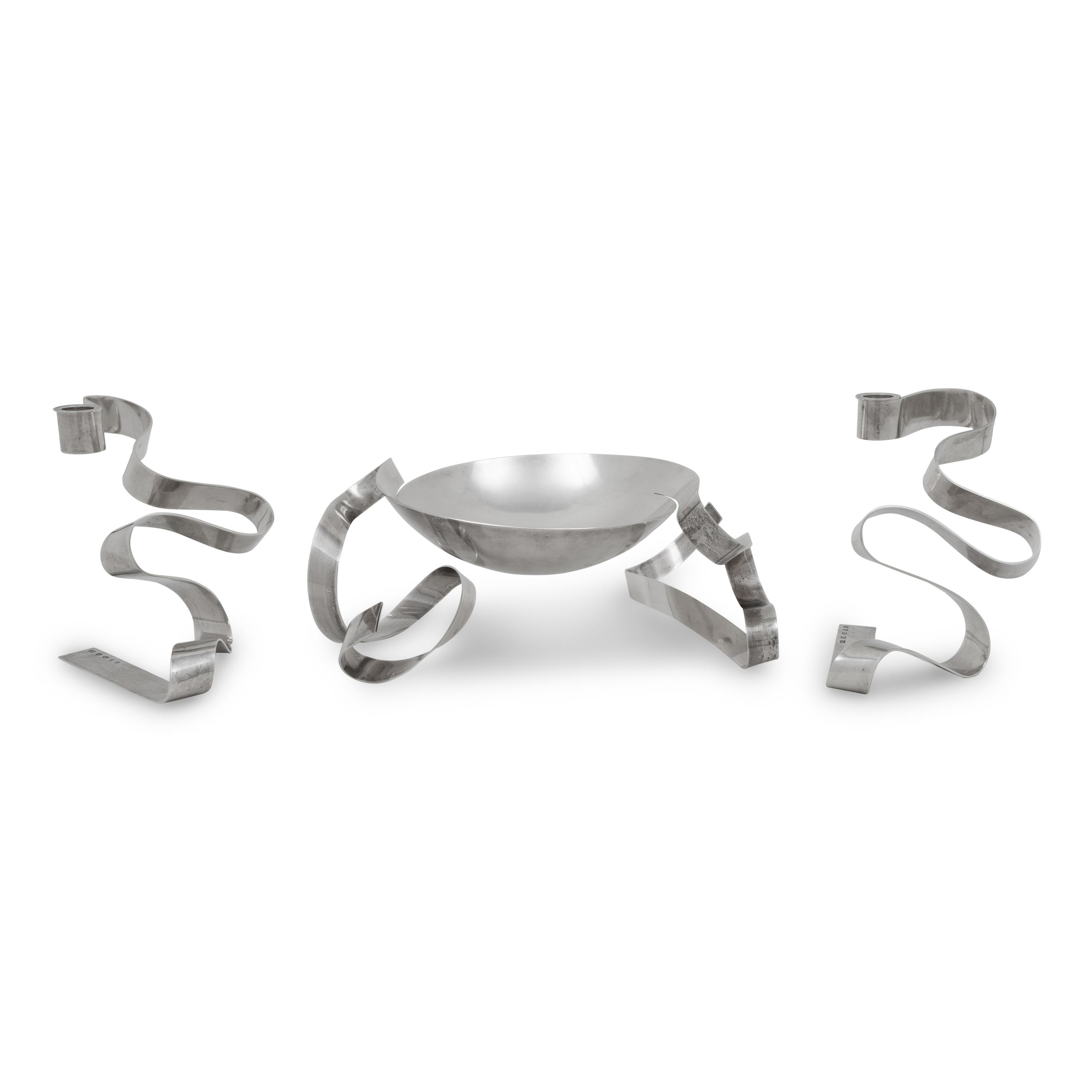 An English Silver Modernist Table Garniture