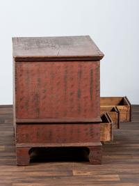 A Chippendale Grain-Painted Poplar Three Drawer Blanket Chest