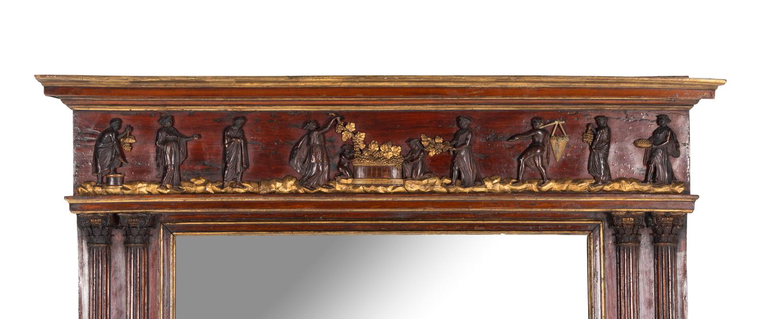 A Victorian Mahogany and Parcel-Gilt Pier Mirror