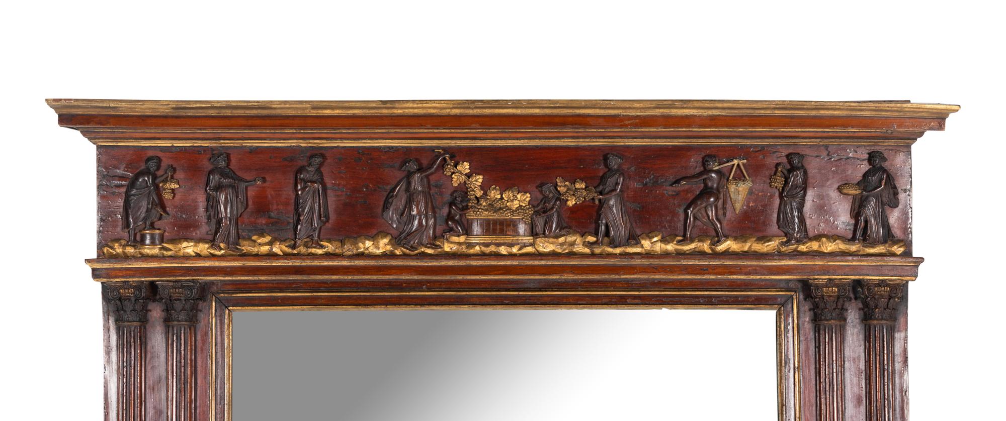 A Victorian Mahogany and Parcel-Gilt Pier Mirror