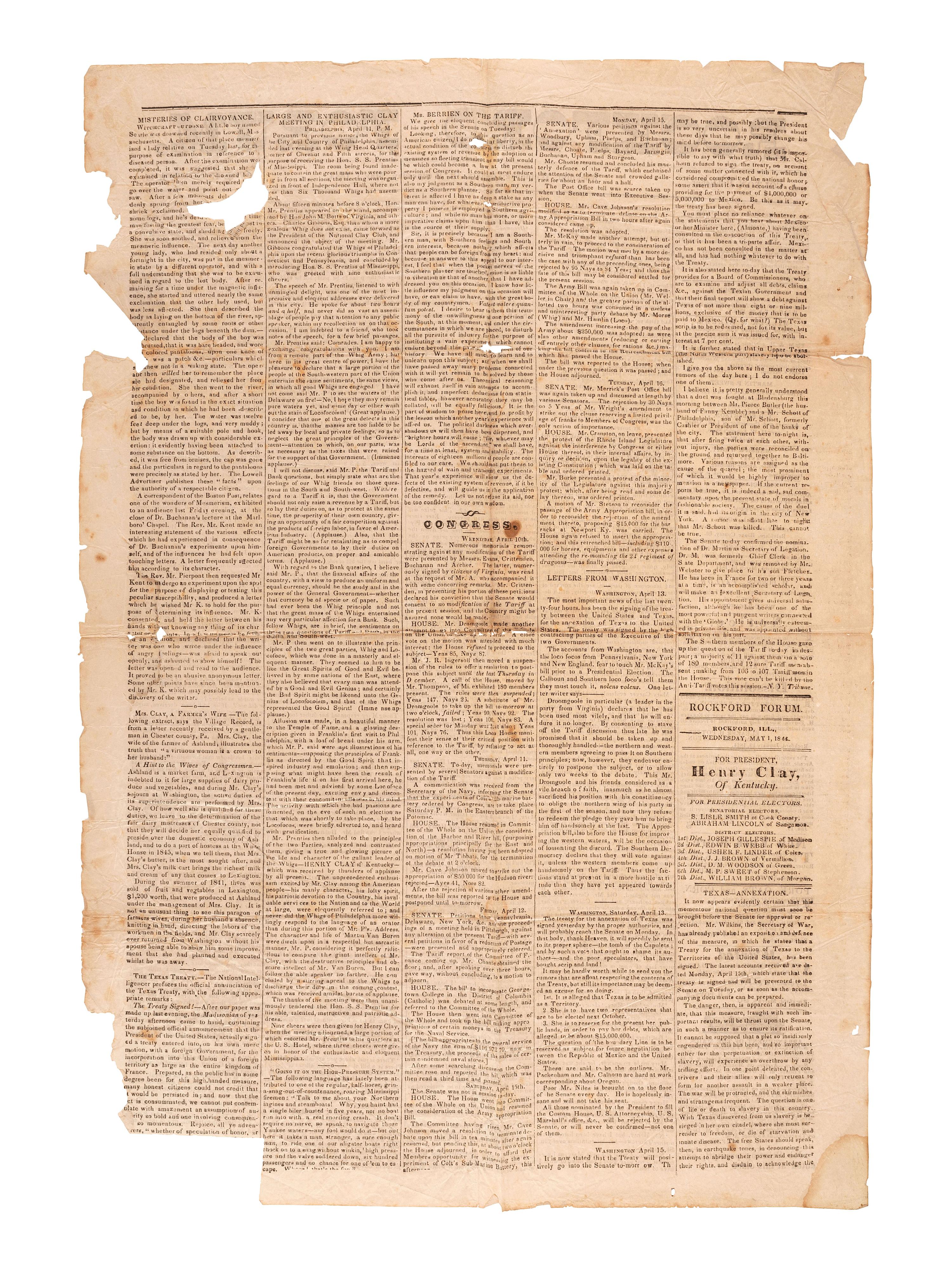 [LINCOLN, Abraham (1809-1865)]. A group of 2 Illinois newspapers with references to Lincoln, comprising: