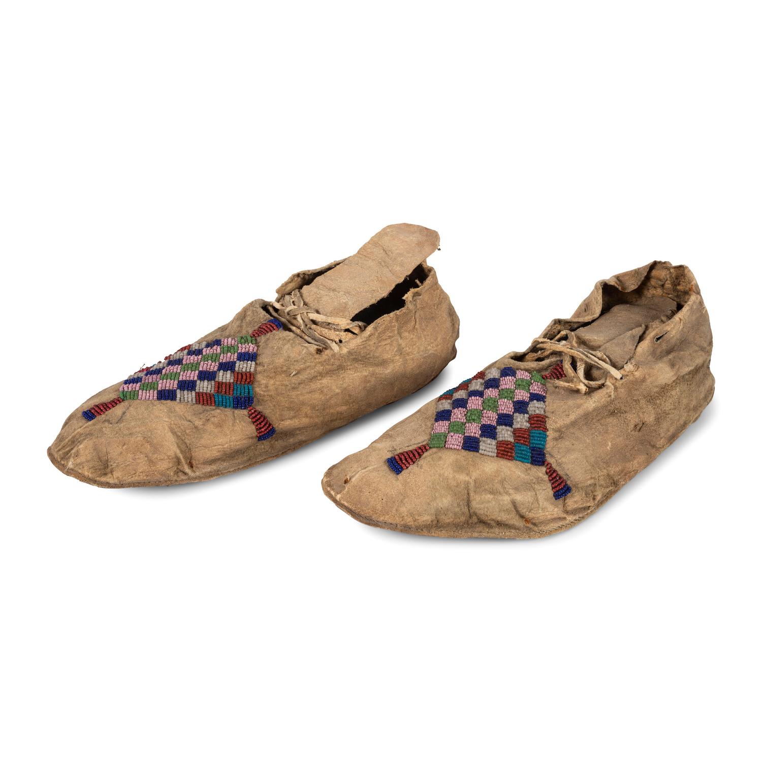 Sioux Beaded Hide Moccasins
