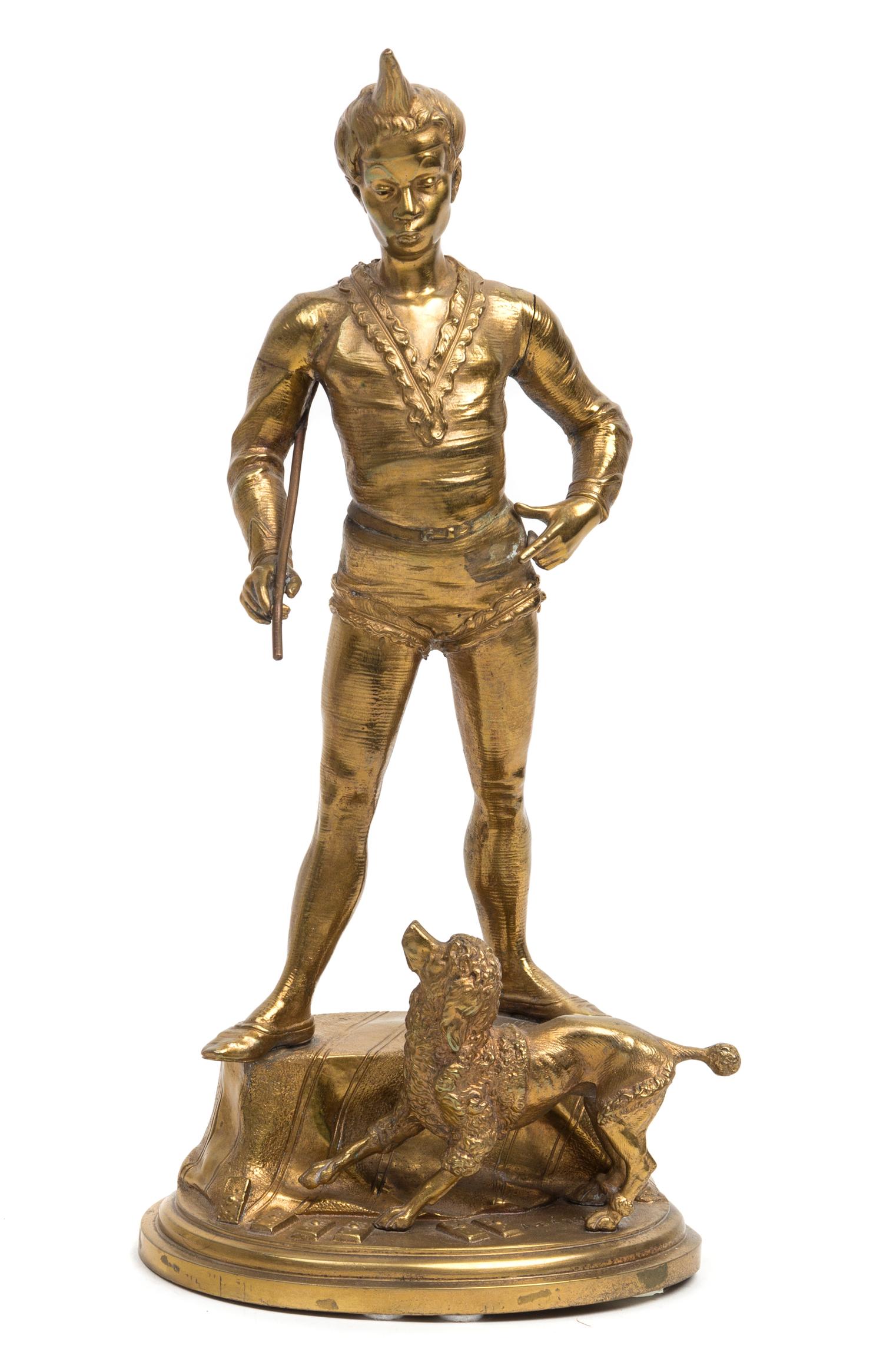 A French Gilt Bronze Figural Group Height 12 inches. — AFTER ANTOINE-LOUIS BARYE