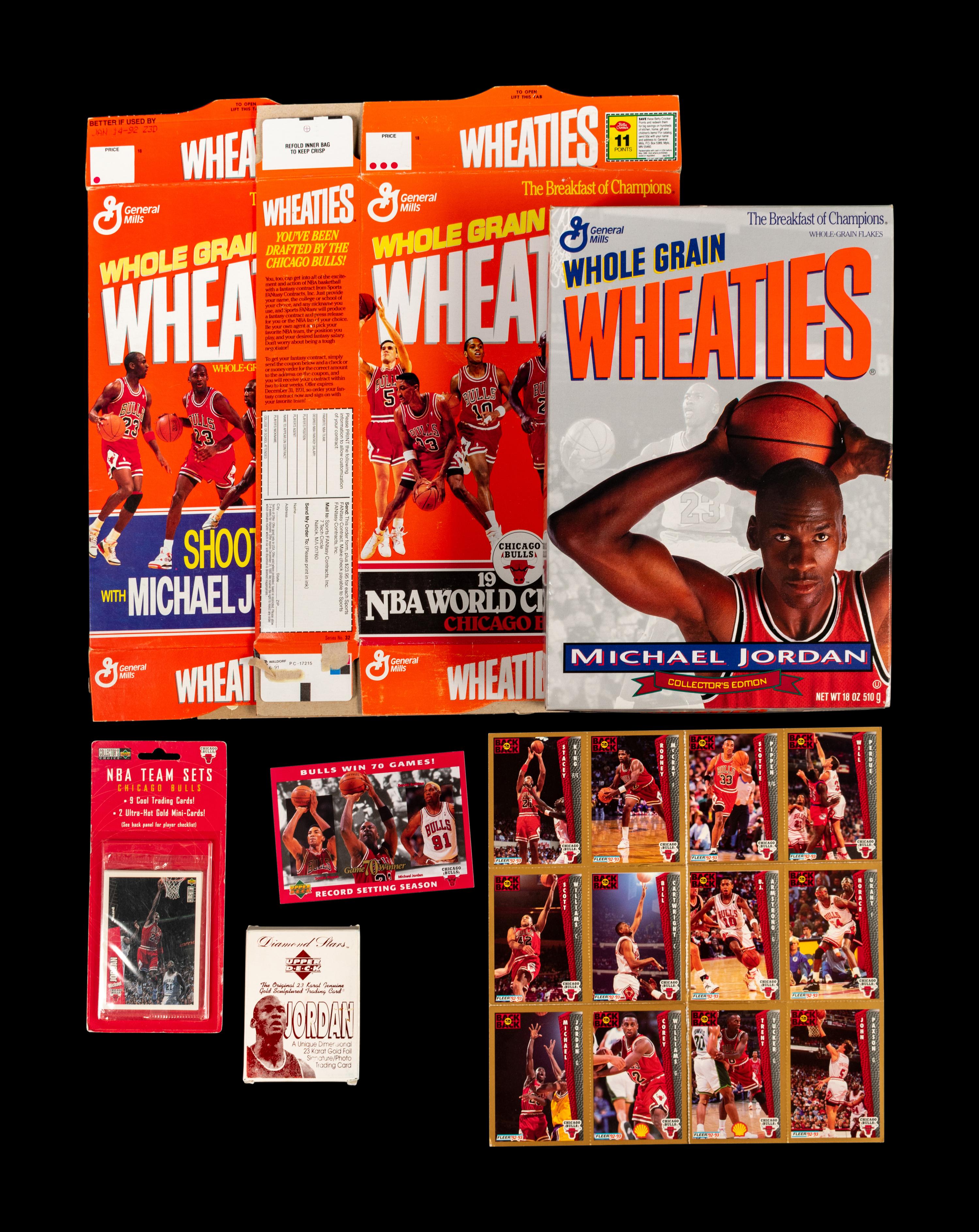 A Collection of Chicago Bulls Michael Jordan Last Dance Era Basketball Cards and Ephemera,
