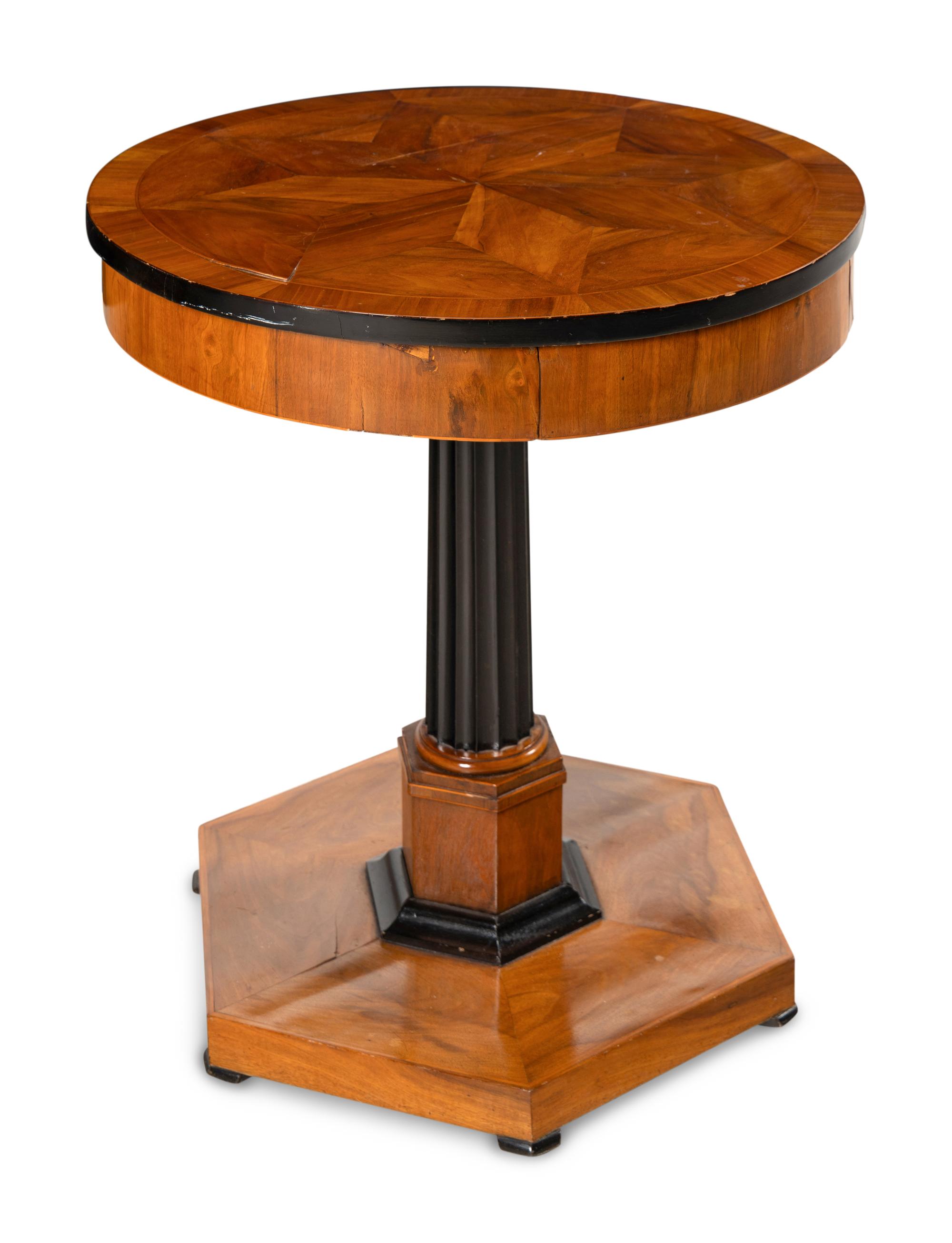 A Biedermeier Part Ebonized Birch Side Table