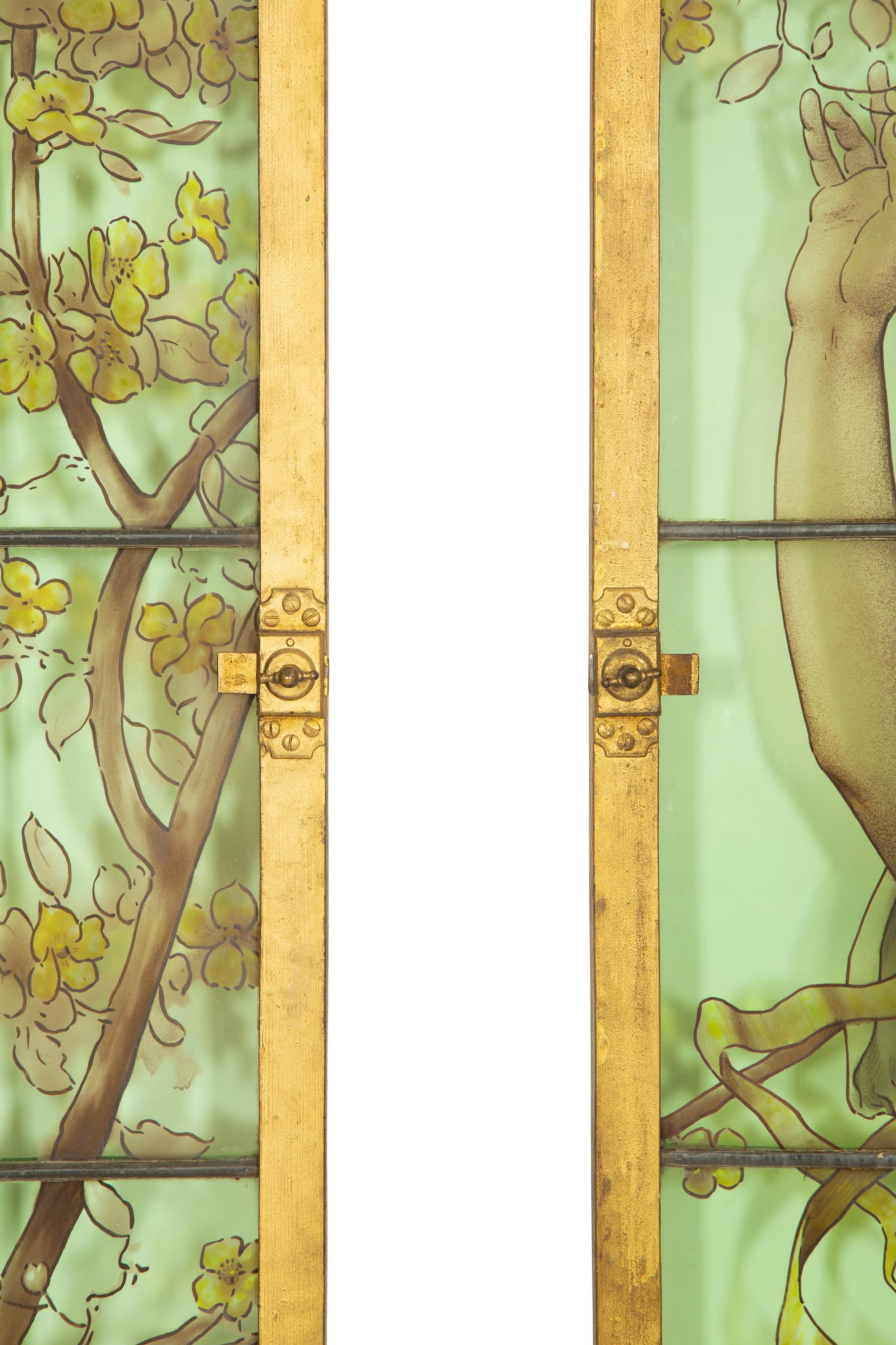 A Belle Epoque Stained and Leaded Glass Window in Four Parts
