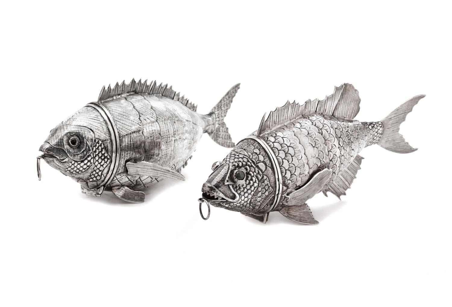 A Pair of Spanish Silver Flexible Fish