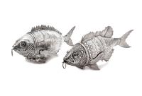 A Pair of Spanish Silver Flexible Fish