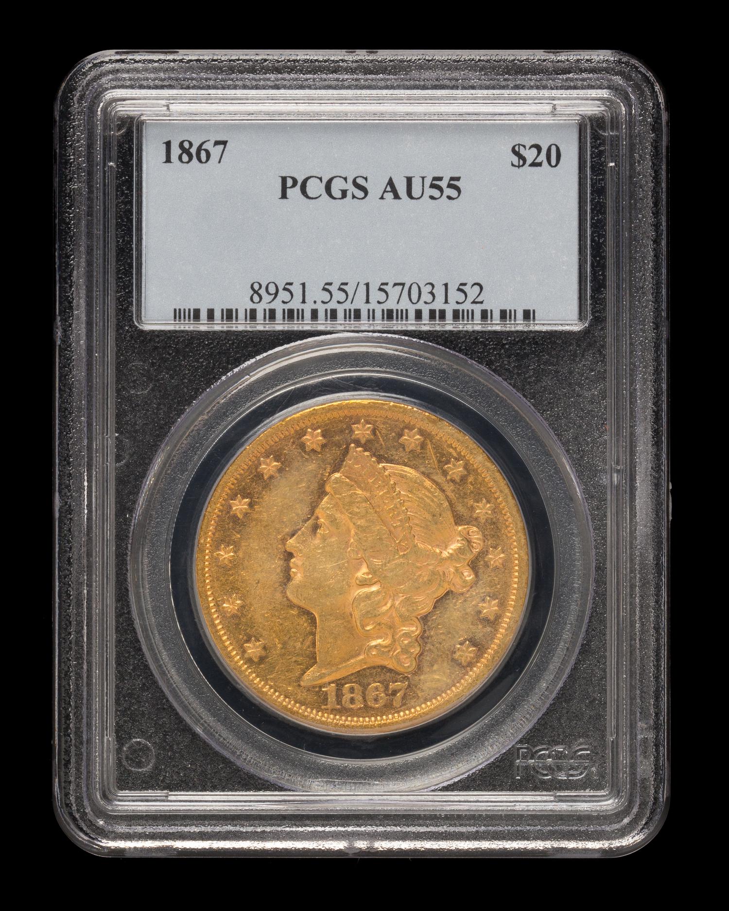 A United States 1867 Liberty Head $20 Gold Coin