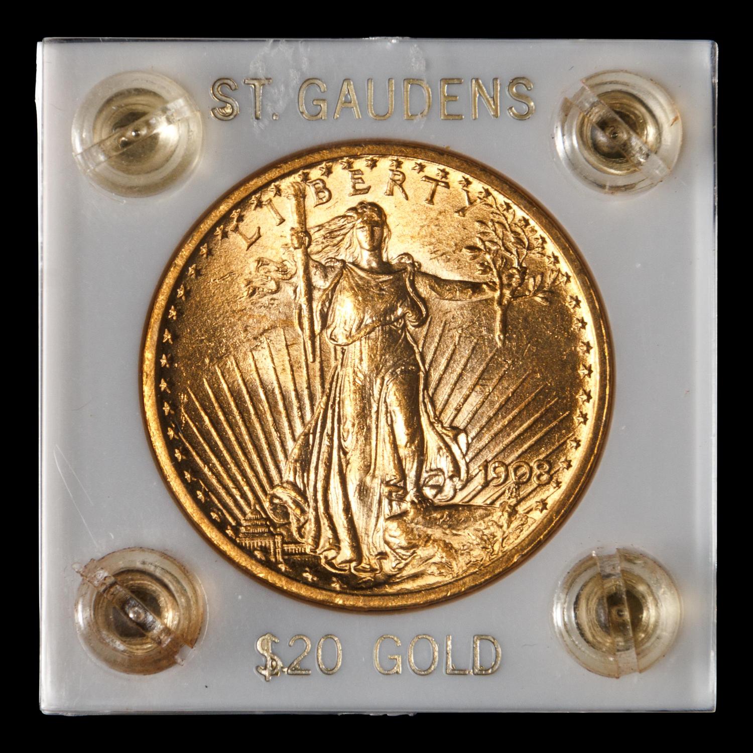 A 1908 Saint Gaudens $20 Gold Coin