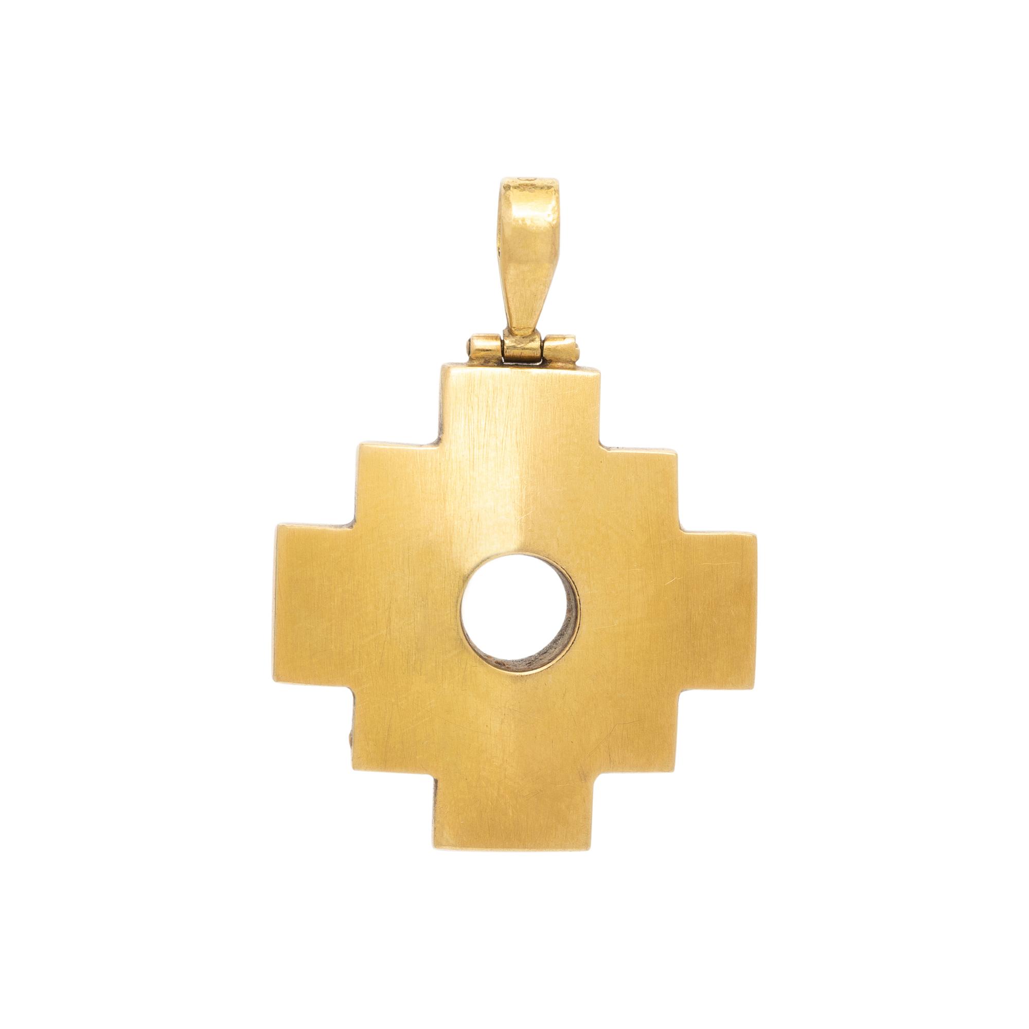 TURQUOISE AND YELLOW GOLD 'CHAKANA' PENDANT