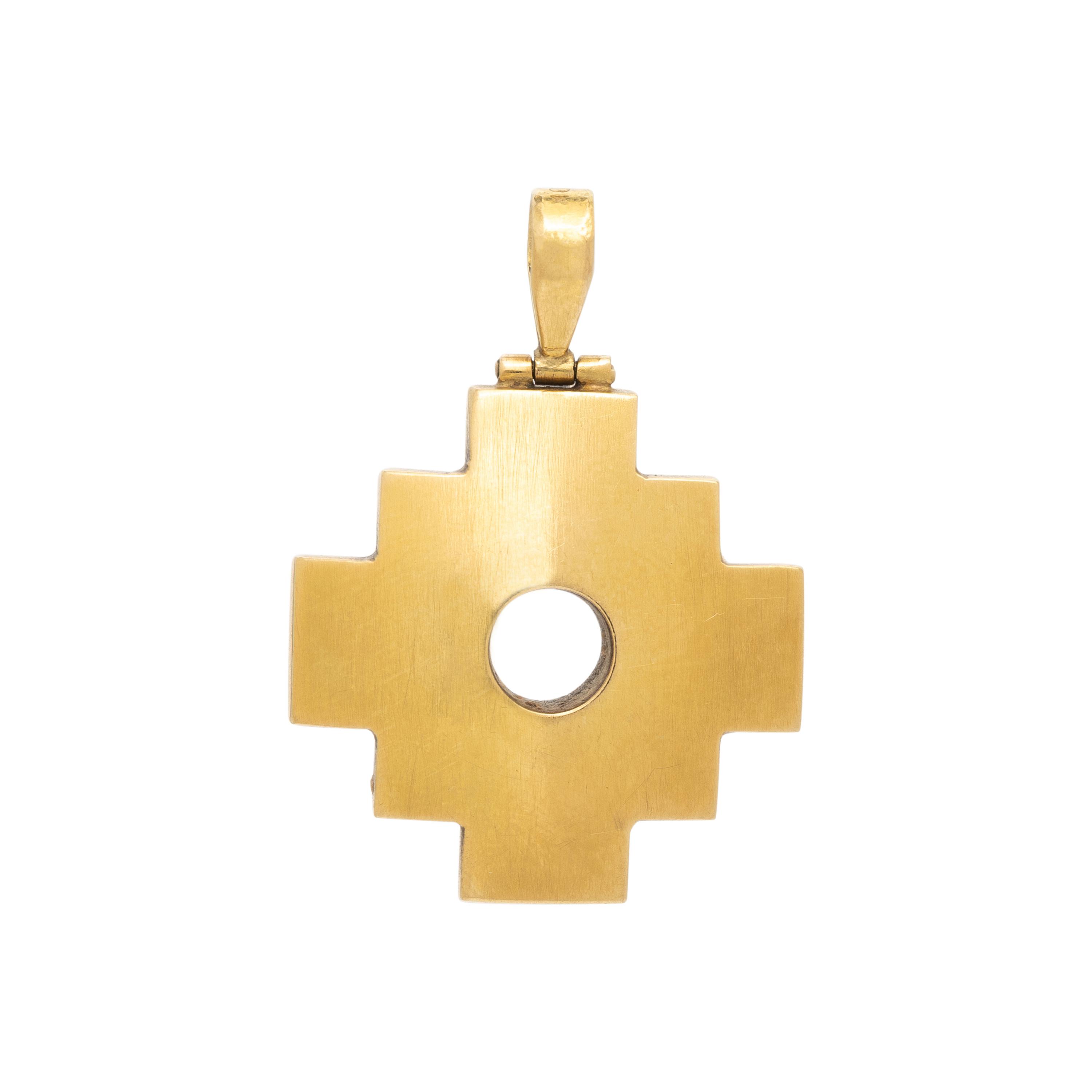 TURQUOISE AND YELLOW GOLD 'CHAKANA' PENDANT
