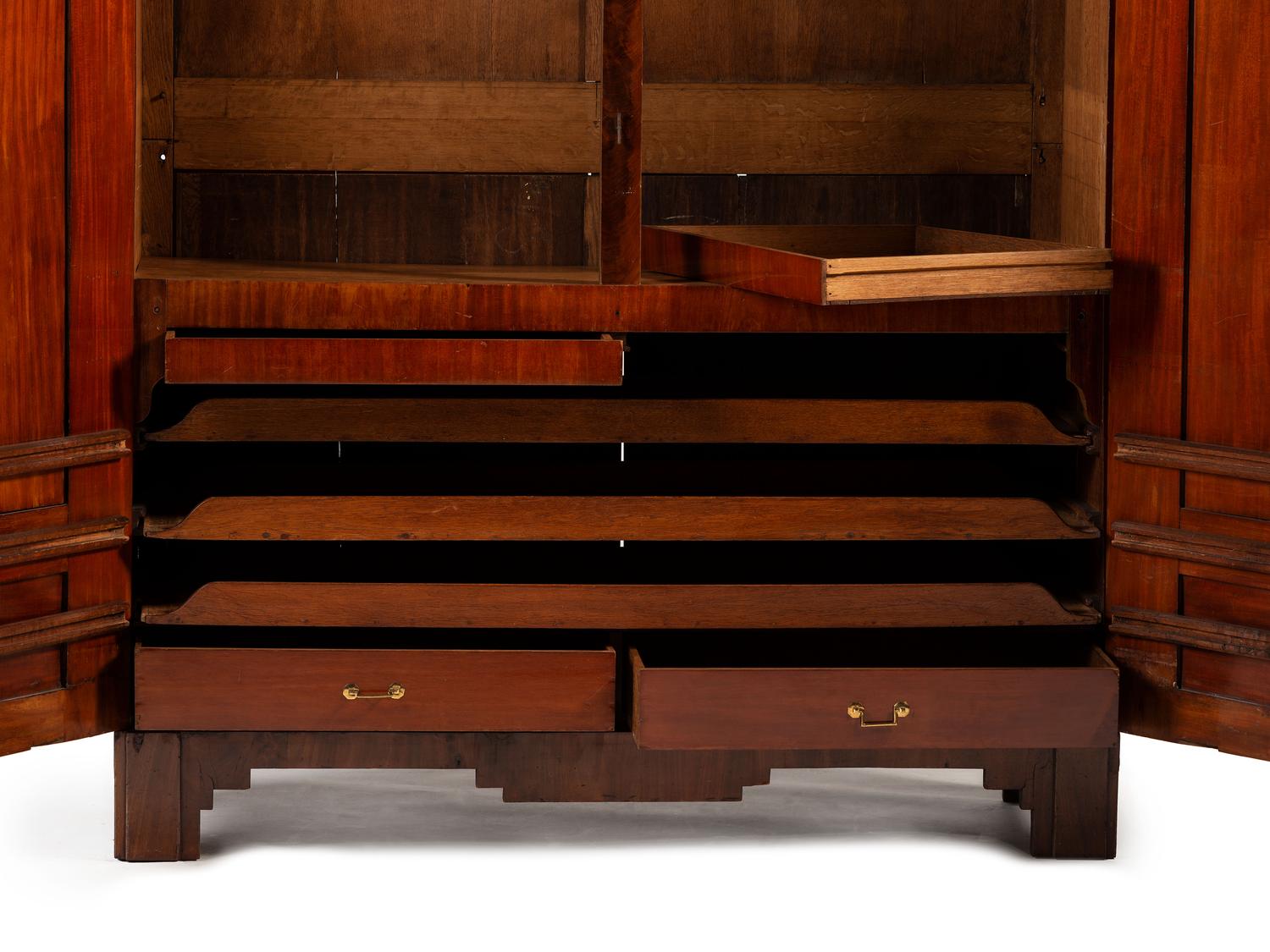 A Russian Brass Mounted Mahogany Armoire