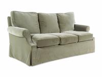 A Green Velvet Upholstered Three-Seat Sofa