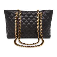 Chanel, Quilted Black Leather Tote