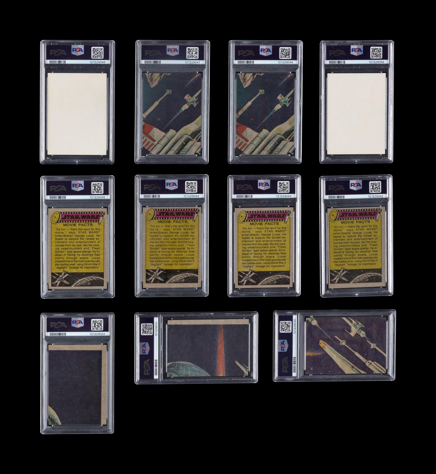 A Collection of PSA Graded 1977 Topps Series One Star Wars Trading Cards and Stickers (11)