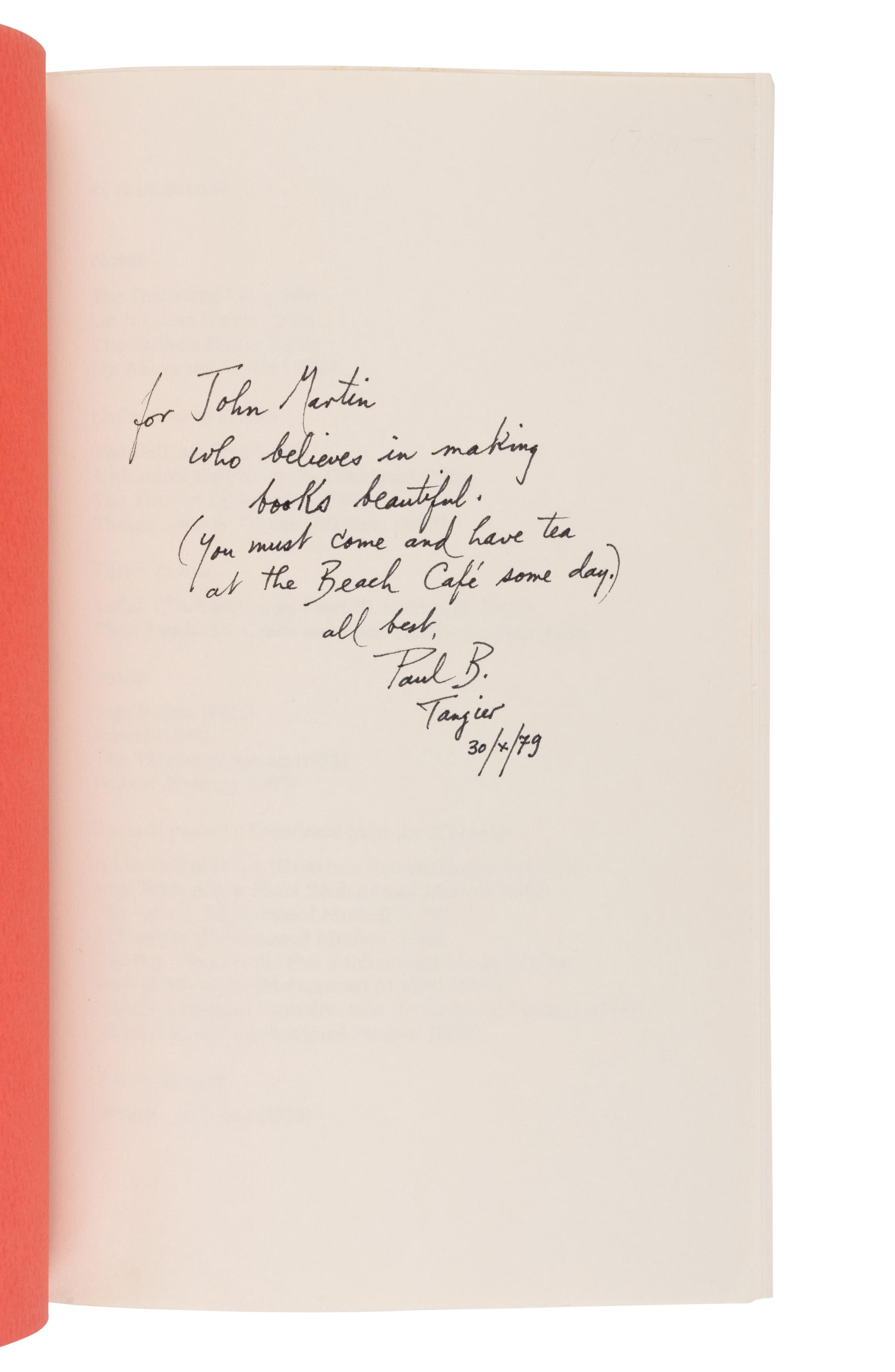 [FINE PRESS -- BLACK SPARROW PRESS]. BOWLES, Paul (1910-1999). Collected Stories 1939-1976 . Santa Barbara: Black Sparrow Press, 1979.