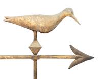 A Carved Wood, Cast Zinc and Molded Copper Shore Bird Weathervane