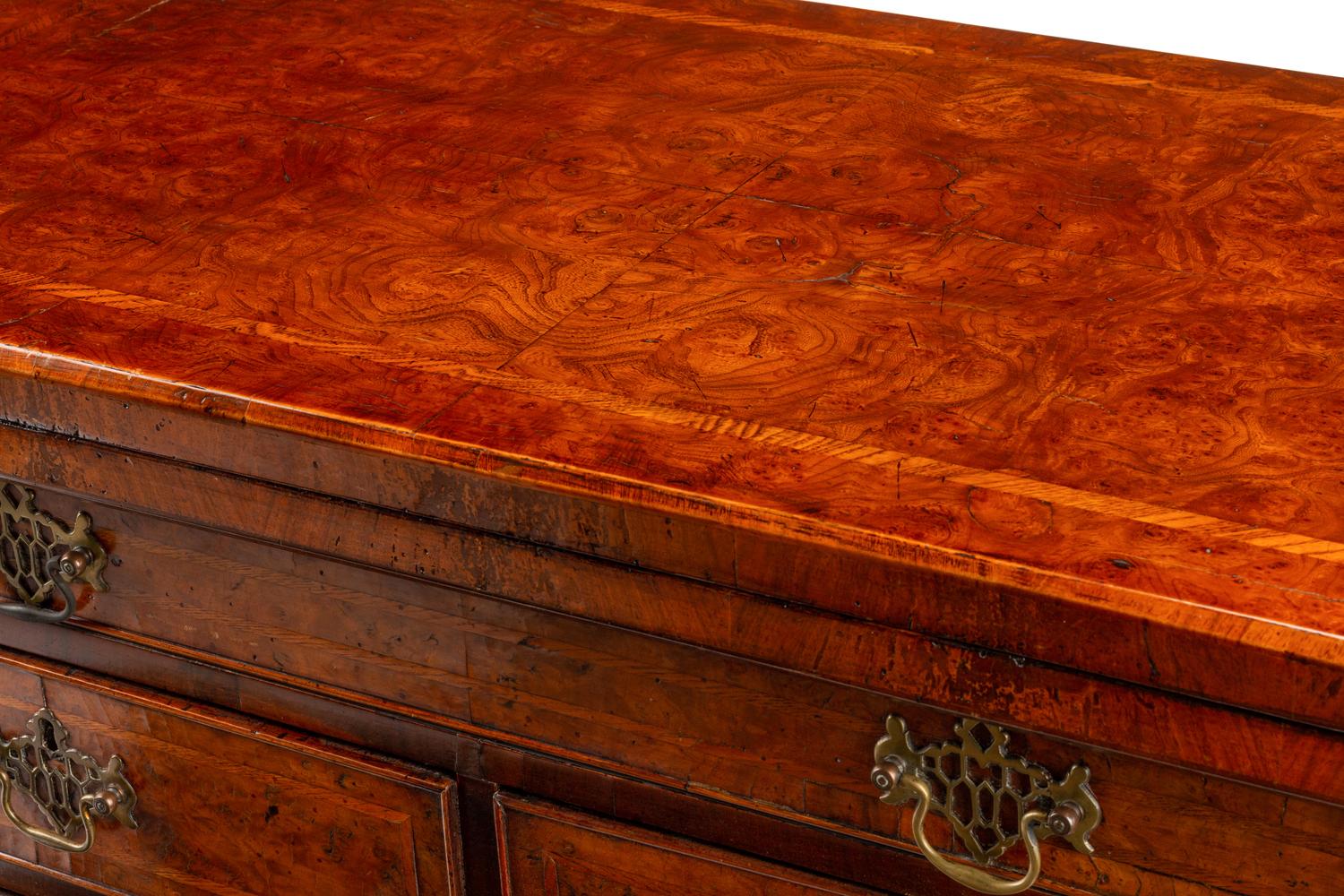 A George II Burlwood and Elmwood-Banded Bachelor’s Chest