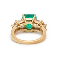 FRENCH, COLOMBIAN EMERALD AND DIAMOND RING