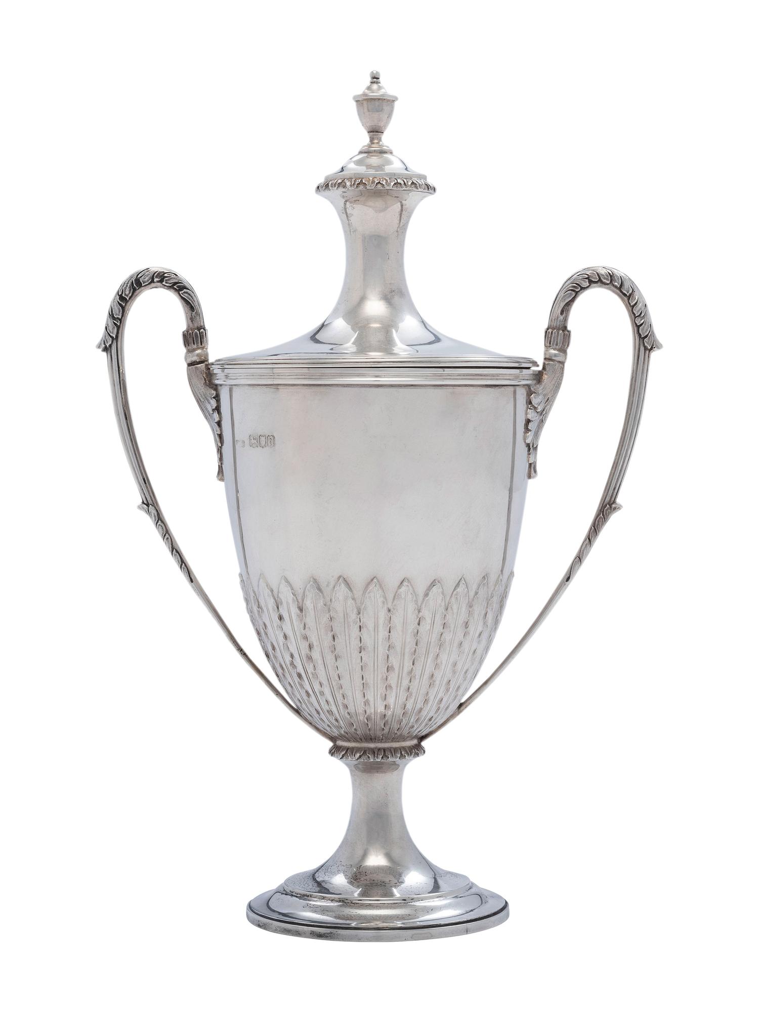 An English Silver Lidded Urn