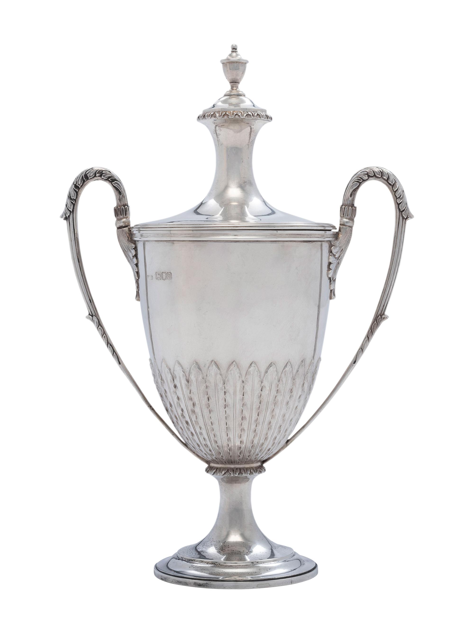 An English Silver Lidded Urn
