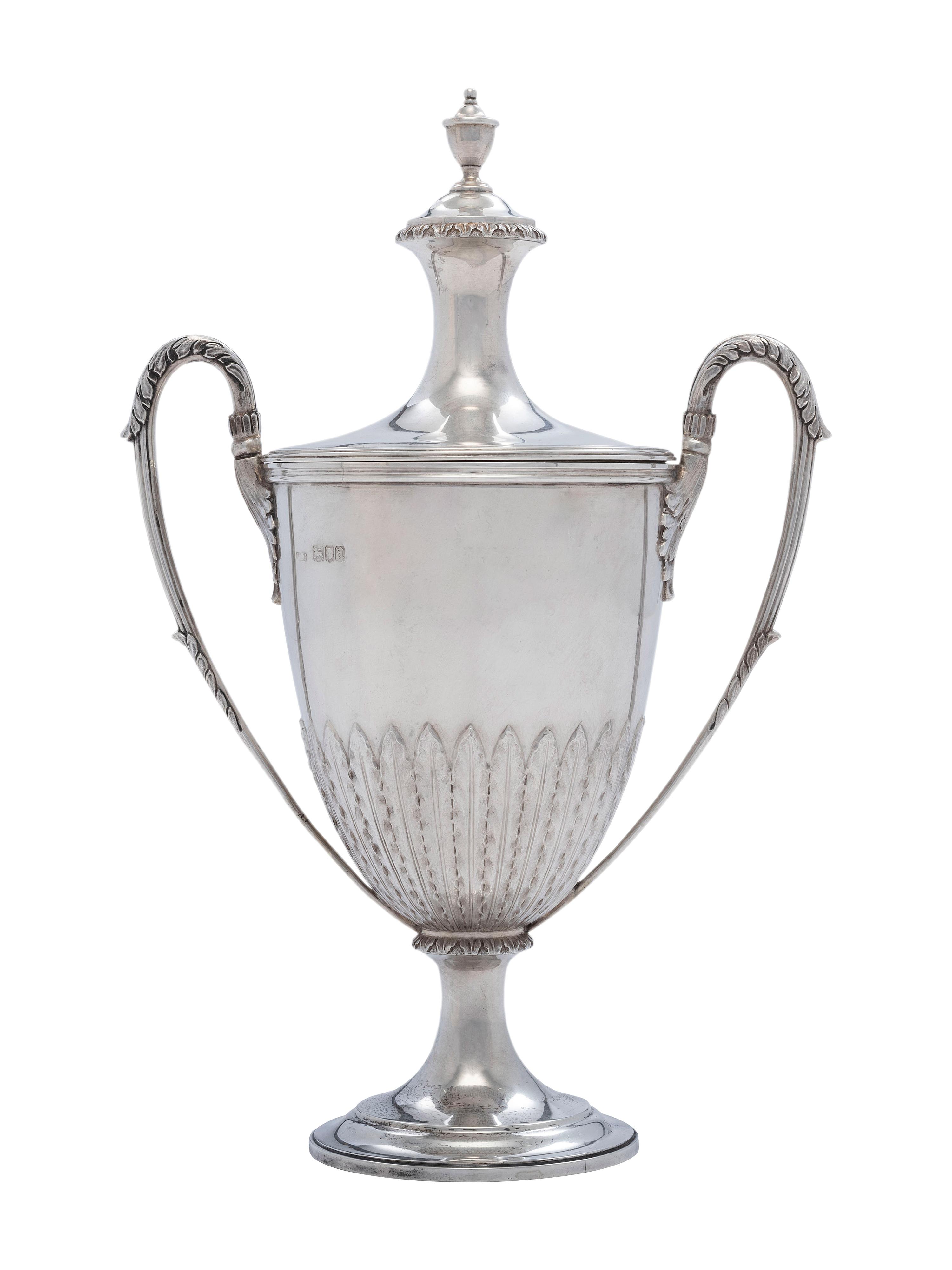 An English Silver Lidded Urn