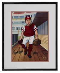 A Group of Cincinnati Reds Artwork including Pete Rose and Johnny Bench