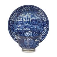 A Group of Five Staffordshire Historical Blue Table Articles